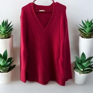 Nine West Crimson V-Neck Sweater Hot pink